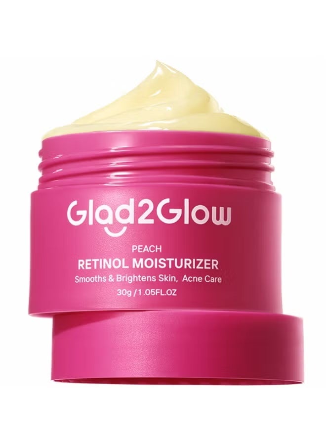 Glad2Glow Retinol Moisturizer with Peach Extract – Brightening & Acne Care – 30g